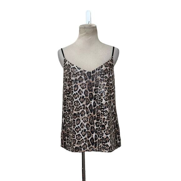 KUT Leopard Print Sequin Front Cami Tank Top size Small - Picture 9 of 16